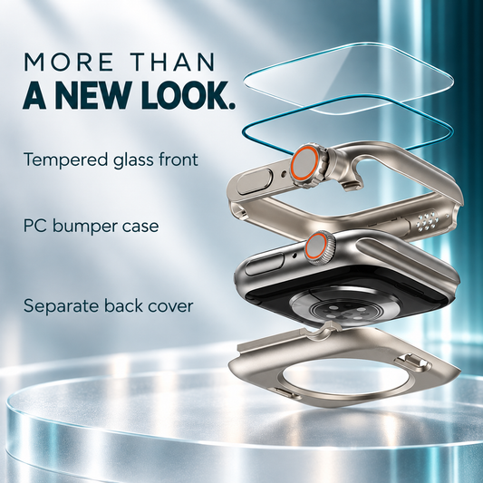 Change to Ultra TPU Case for Apple Watch with Tempered Glass Screen Protector