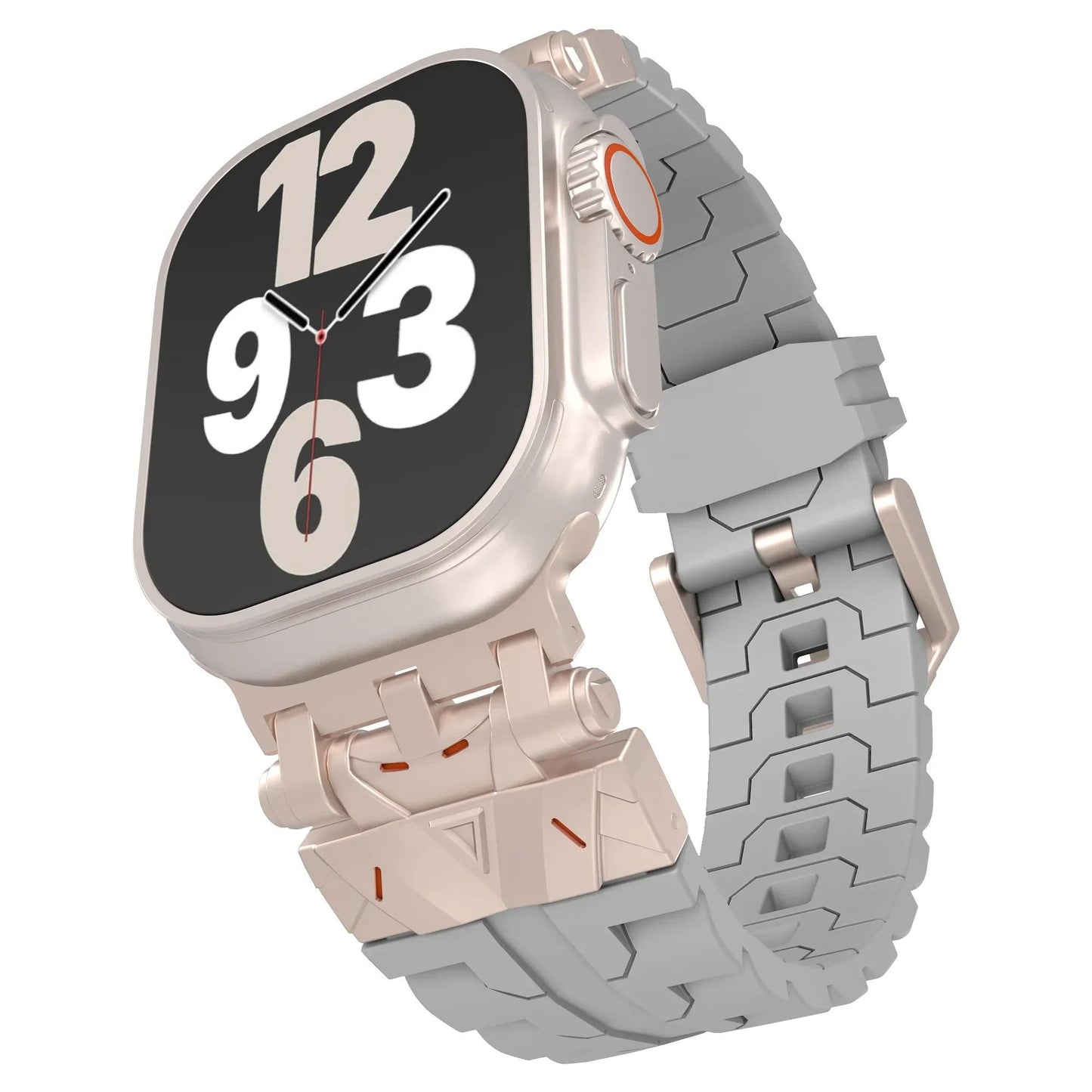 Men's Rugged Silicone Sport Band for Apple Watch Ultra 49mm, Tactical Apple Watch Strap