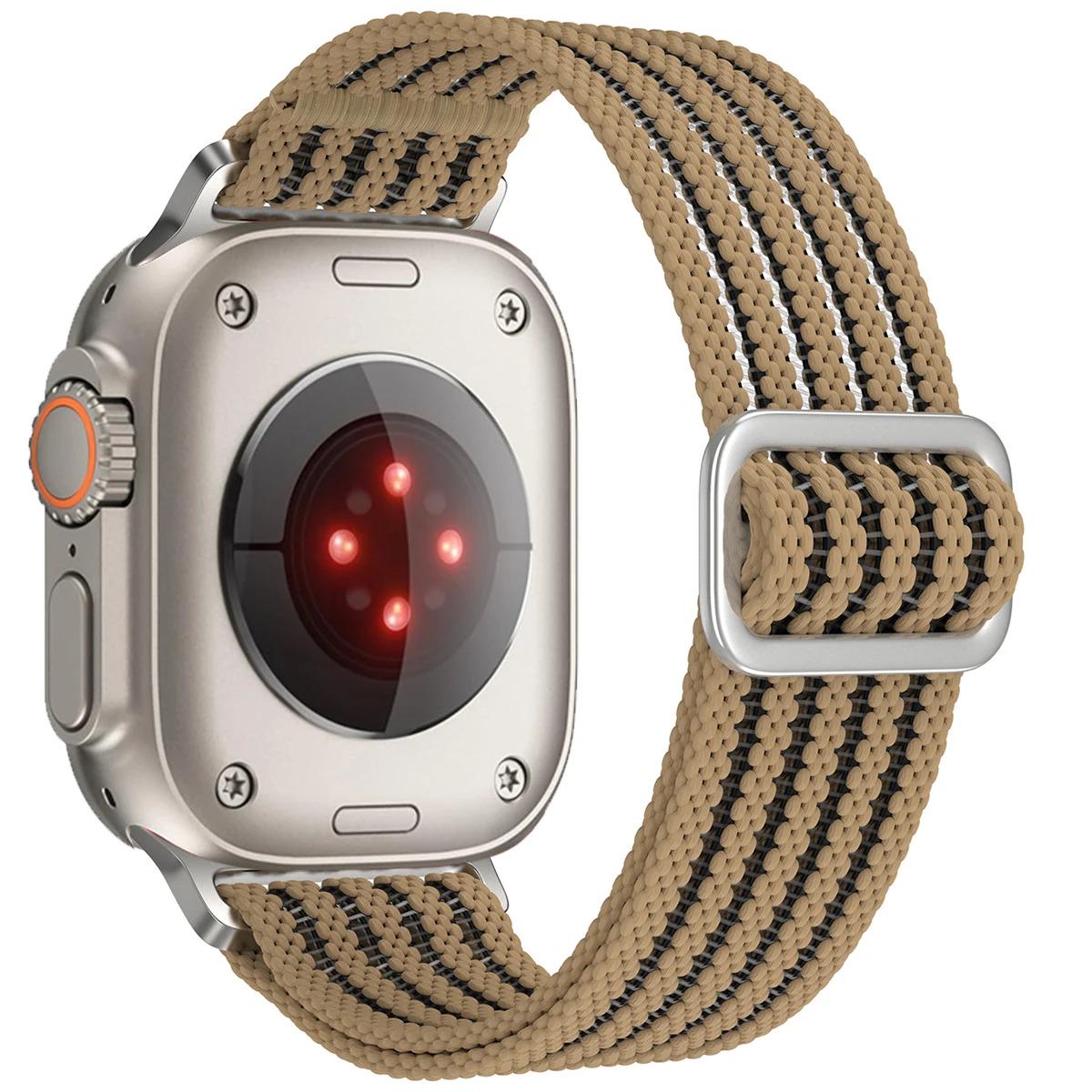 Apple Watch Braided Breathable Nylon Sport Loop Band - Adjustable Lightweight Summer Replacement Strap