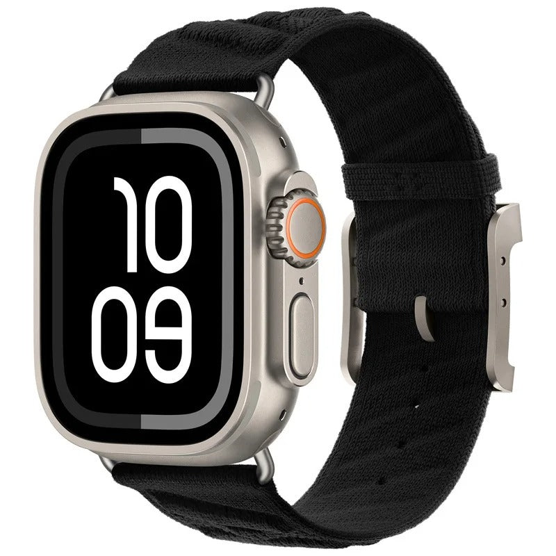 Woven Nylon Loop Band for Apple Watch – Adjustable Strap with Metal Buckle