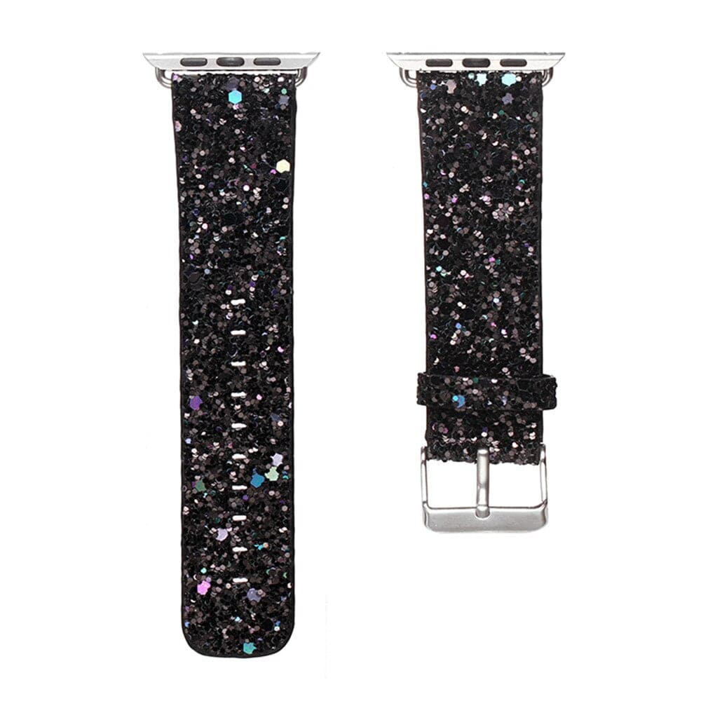 Christmas Glitter Apple Watch Band Scrunchapples 38/40/41mm Jet Black