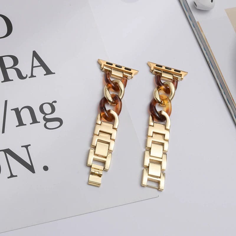 Chunky Chain Resin Apple Watch Band Scrunchapples 38/40mm Gold Resin