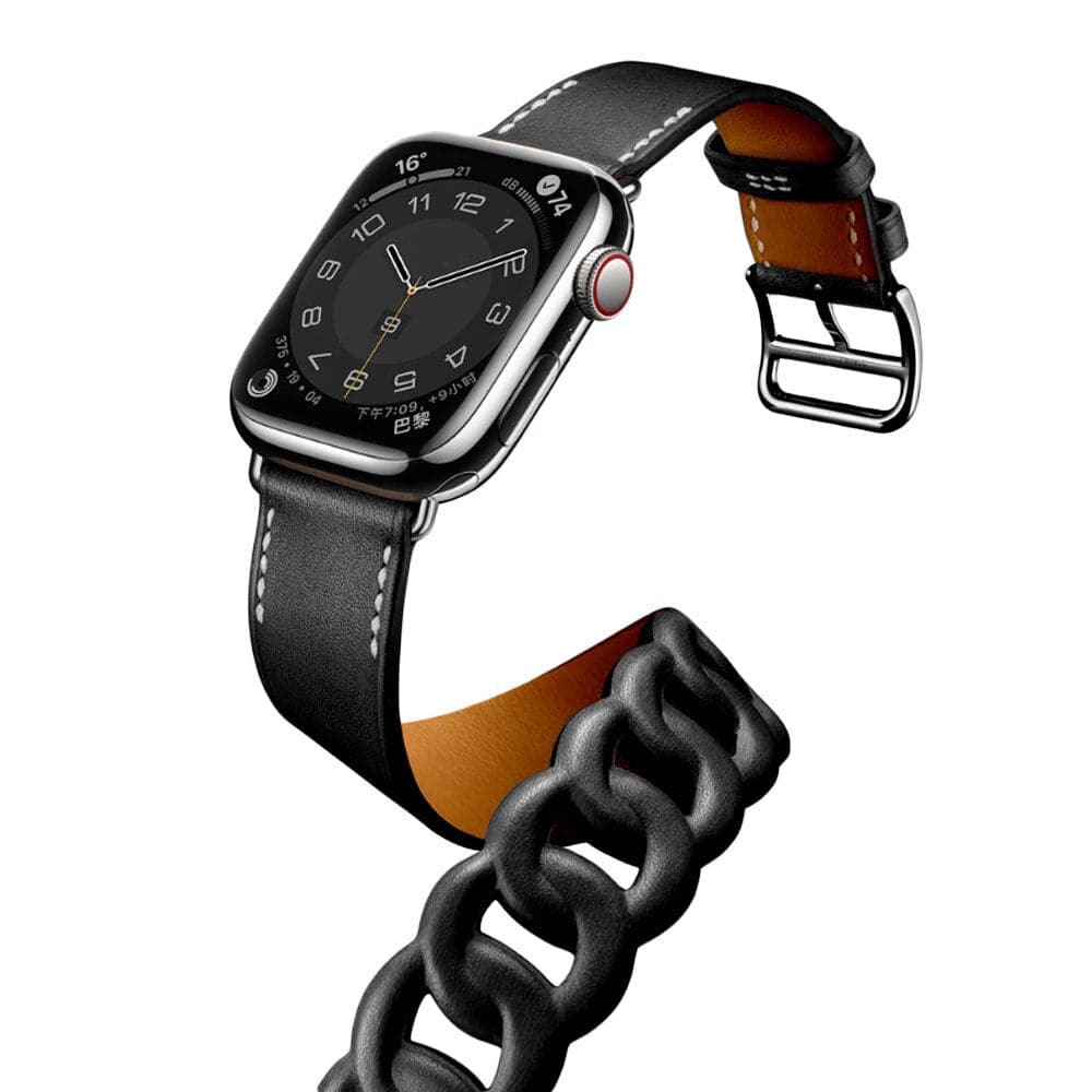 Chunky Leather Chain Twirl Scrunchapples