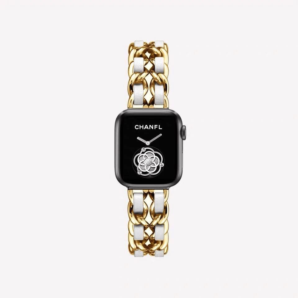 Guchie Scunchapples 38mm or 40mm Gold & White