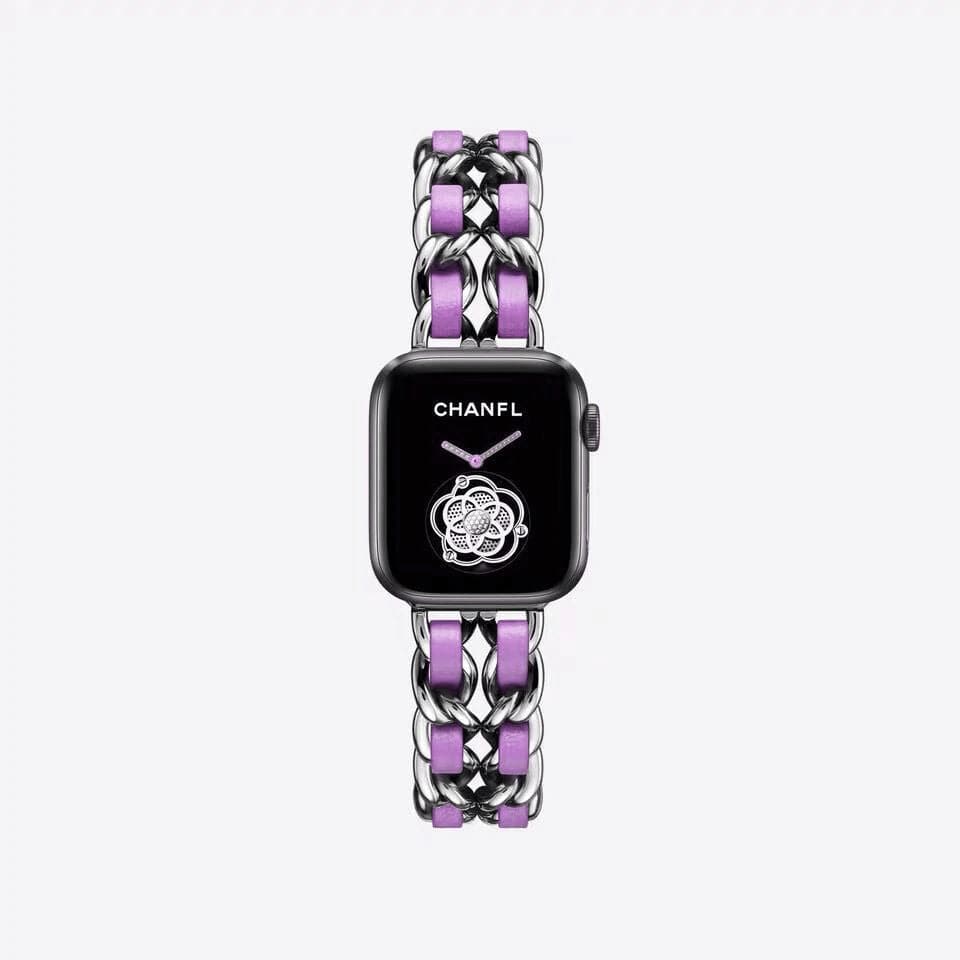 Guchie Scunchapples 38mm or 40mm Silver & Purple
