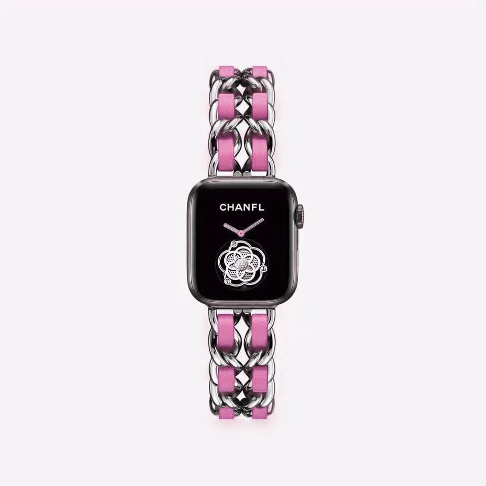 Guchie Scunchapples 38mm or 40mm Sliver & Rose