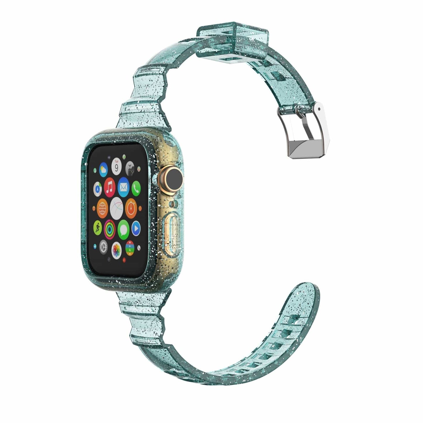 Jelly Glitter Band Scrunchapples 38/40mm Green