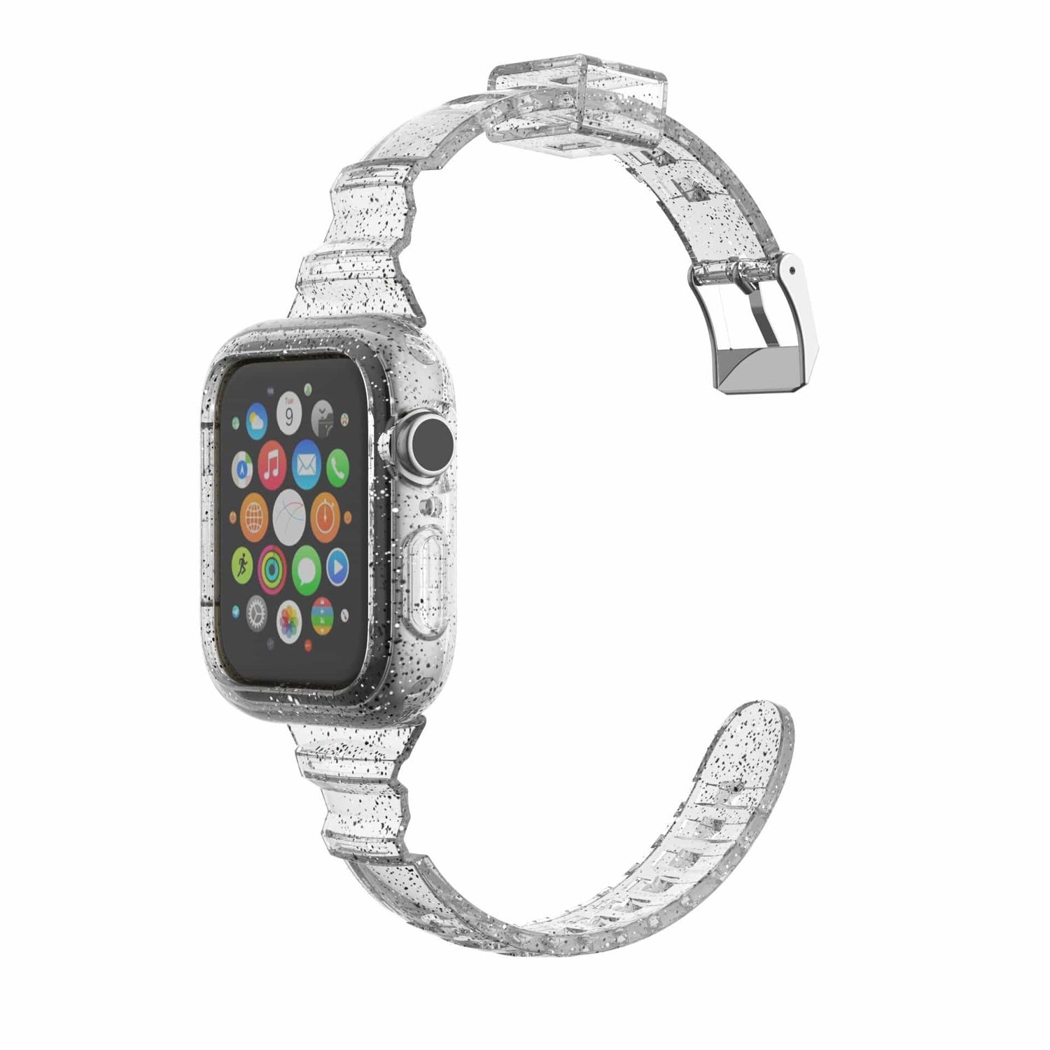 Jelly Glitter Band Scrunchapples 38/40mm Transparent