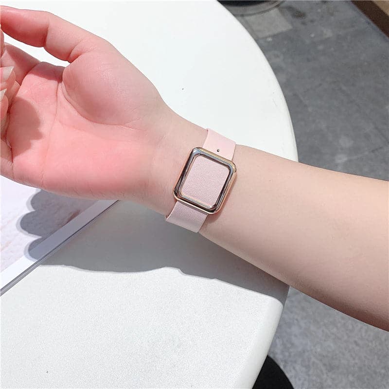Modern Buckle Leather Band Scrunchapples