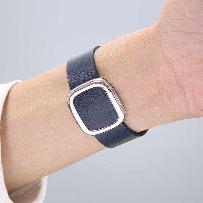 Modern Buckle Leather Band Scrunchapples