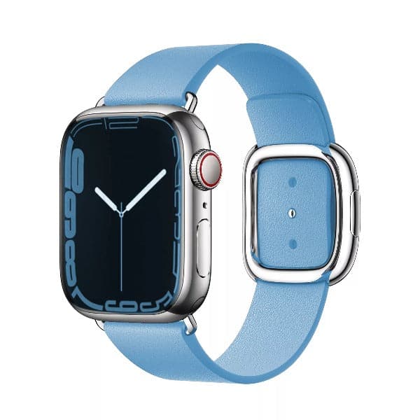 Modern Buckle Leather Band Scrunchapples 38/40/41 Baby Blue