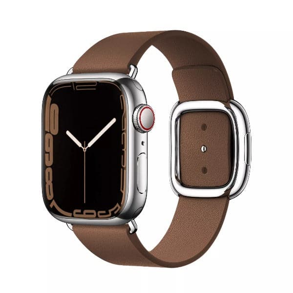 Modern Buckle Leather Band Scrunchapples 38/40/41 Chocolate Brown
