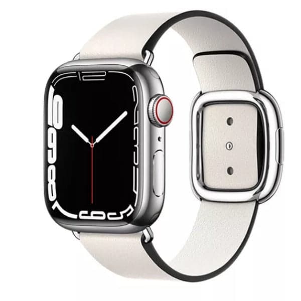 Modern Buckle Leather Band Scrunchapples 38/40/41 Cream