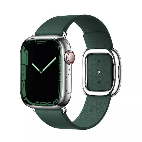 Modern Buckle Leather Band Scrunchapples 38/40/41 Forest Green