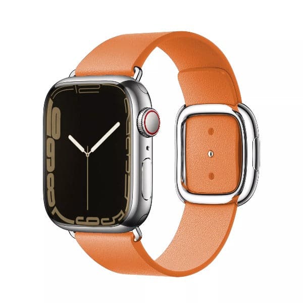 Modern Buckle Leather Band Scrunchapples 38/40/41 Fresh Orange