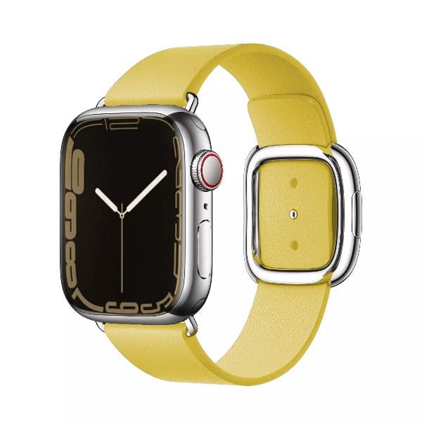 Modern Buckle Leather Band Scrunchapples 38/40/41 Honey Yellow