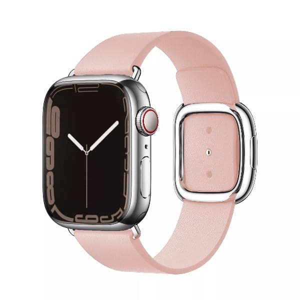 Modern Buckle Leather Band Scrunchapples 38/40/41 Soft Pink