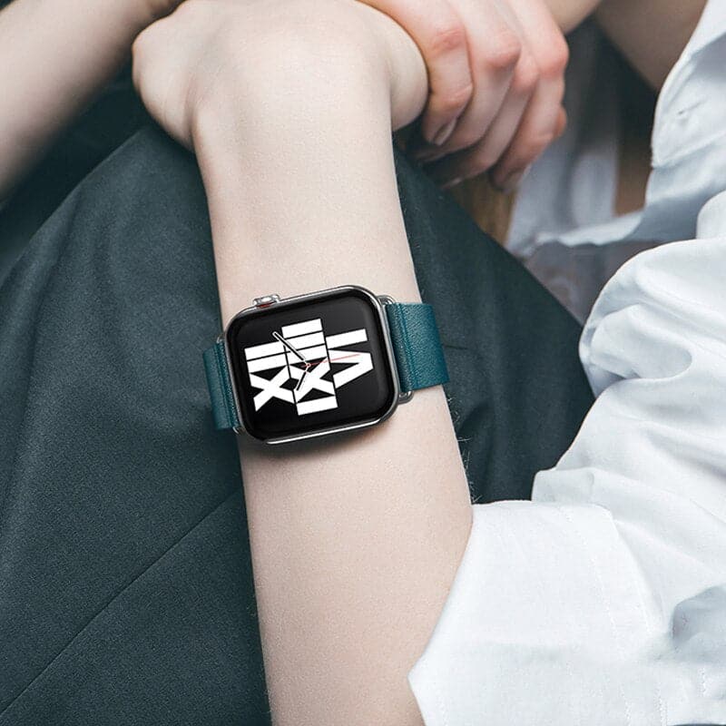 Modern Buckle Leather Band Scrunchapples