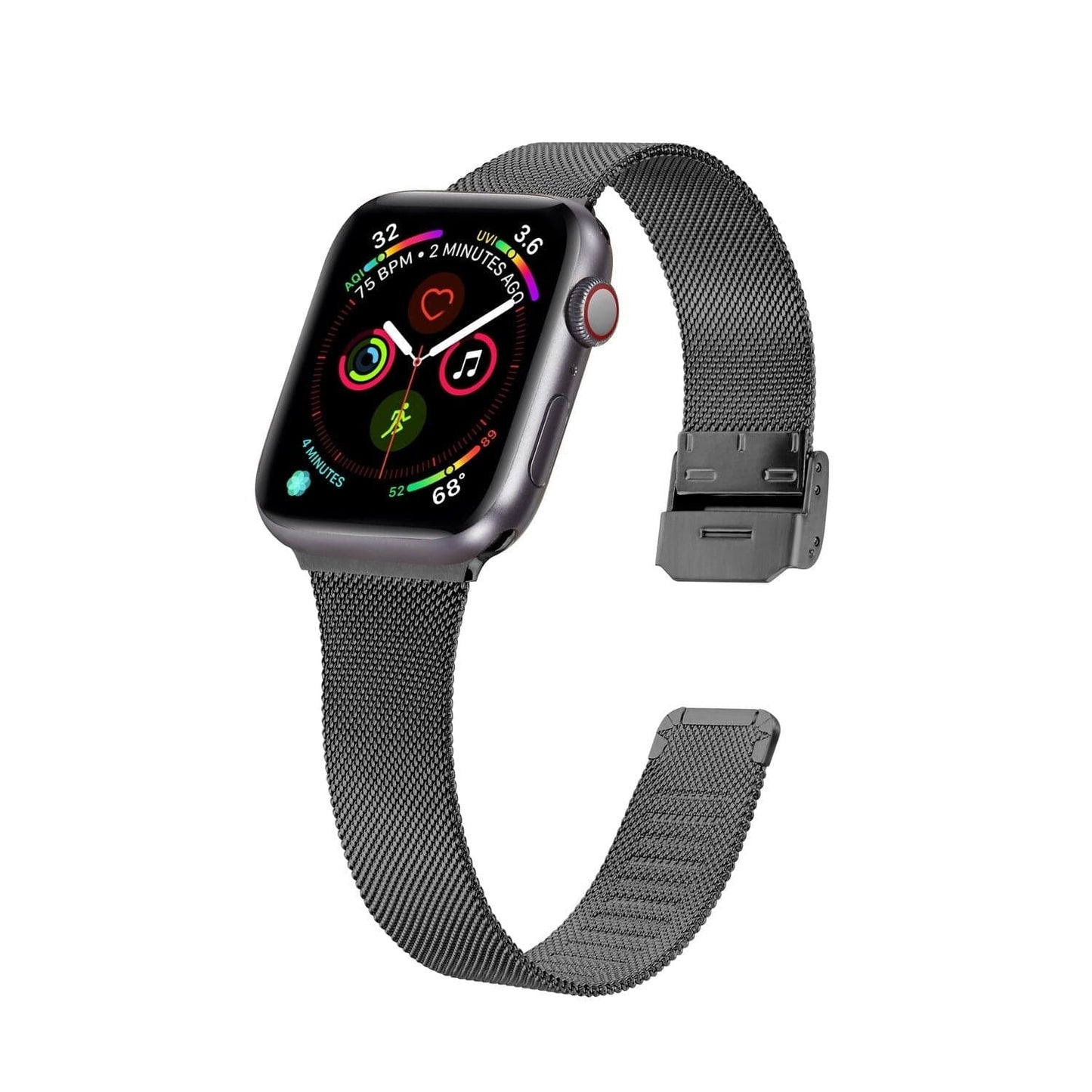 New Classic Milanese Apple Watch Band Scrunchapples 38/40mm Black