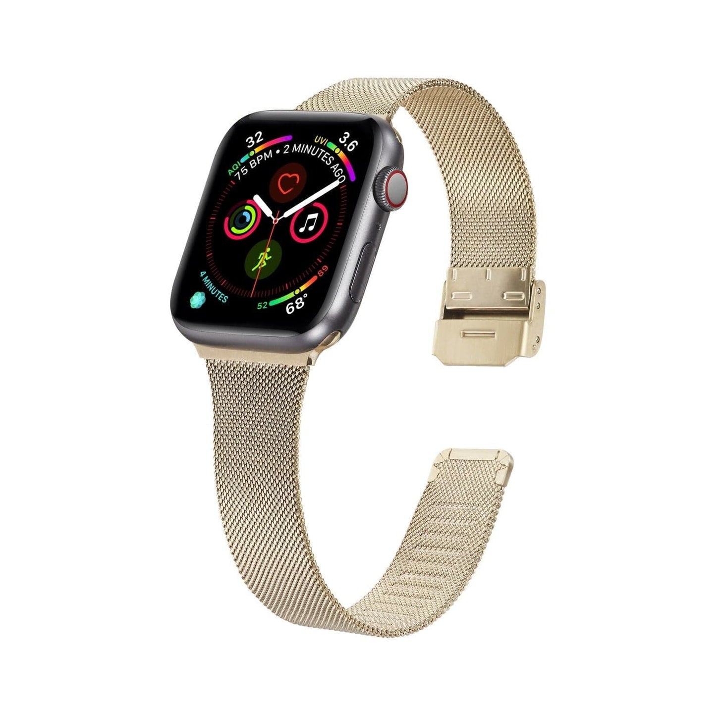 New Classic Milanese Apple Watch Band Scrunchapples 38/40mm Champagne