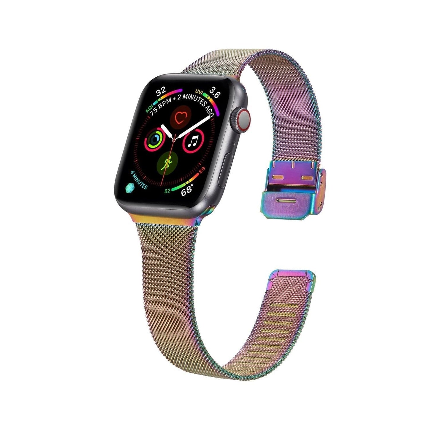 New Classic Milanese Apple Watch Band Scrunchapples 38/40mm Rainbow