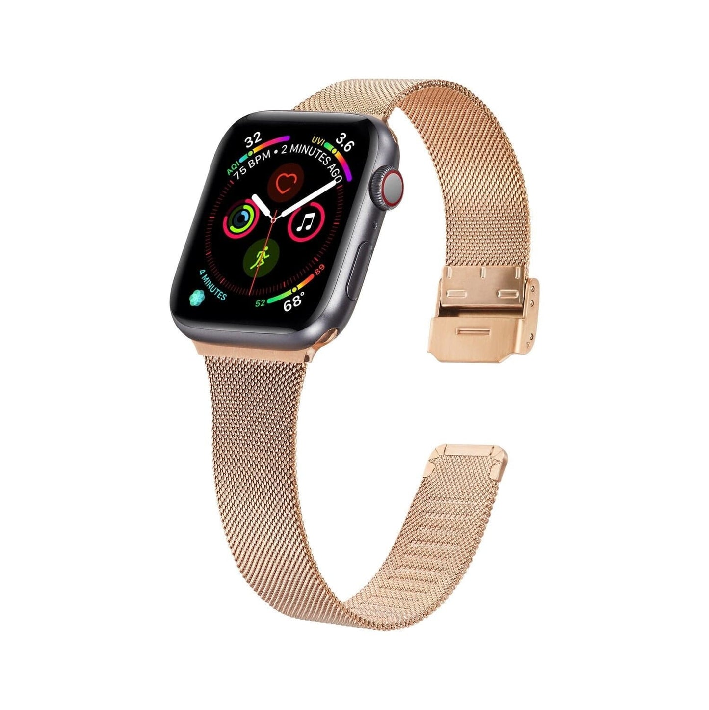 New Classic Milanese Apple Watch Band Scrunchapples 38/40mm Rose Gold