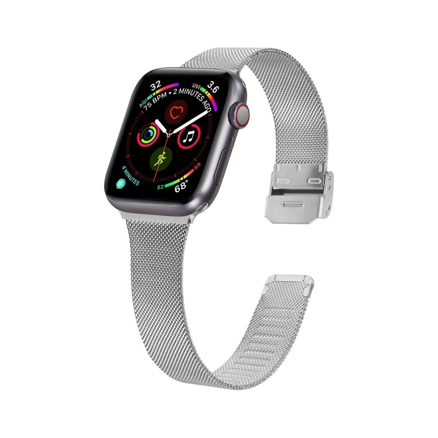 New Classic Milanese Apple Watch Band Scrunchapples 38/40mm Silver