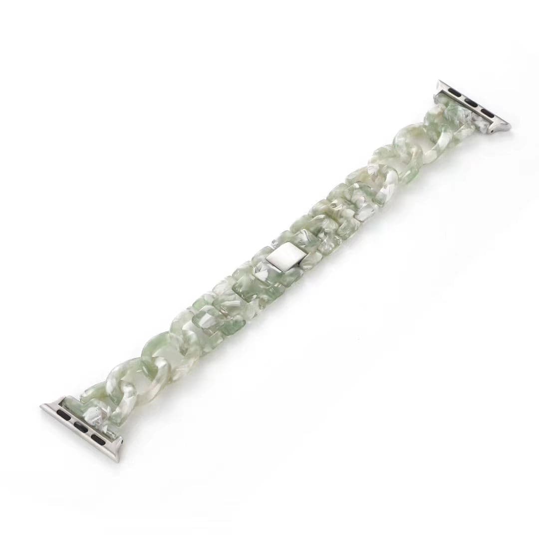 Rezeena Chunky Chain Scrunchapples 38/40mm Jade Green & White