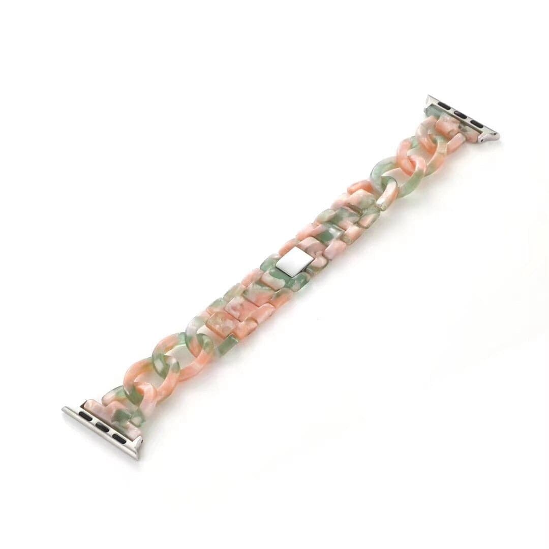 Rezeena Chunky Chain Scrunchapples 38/40mm Jade Pink & Green