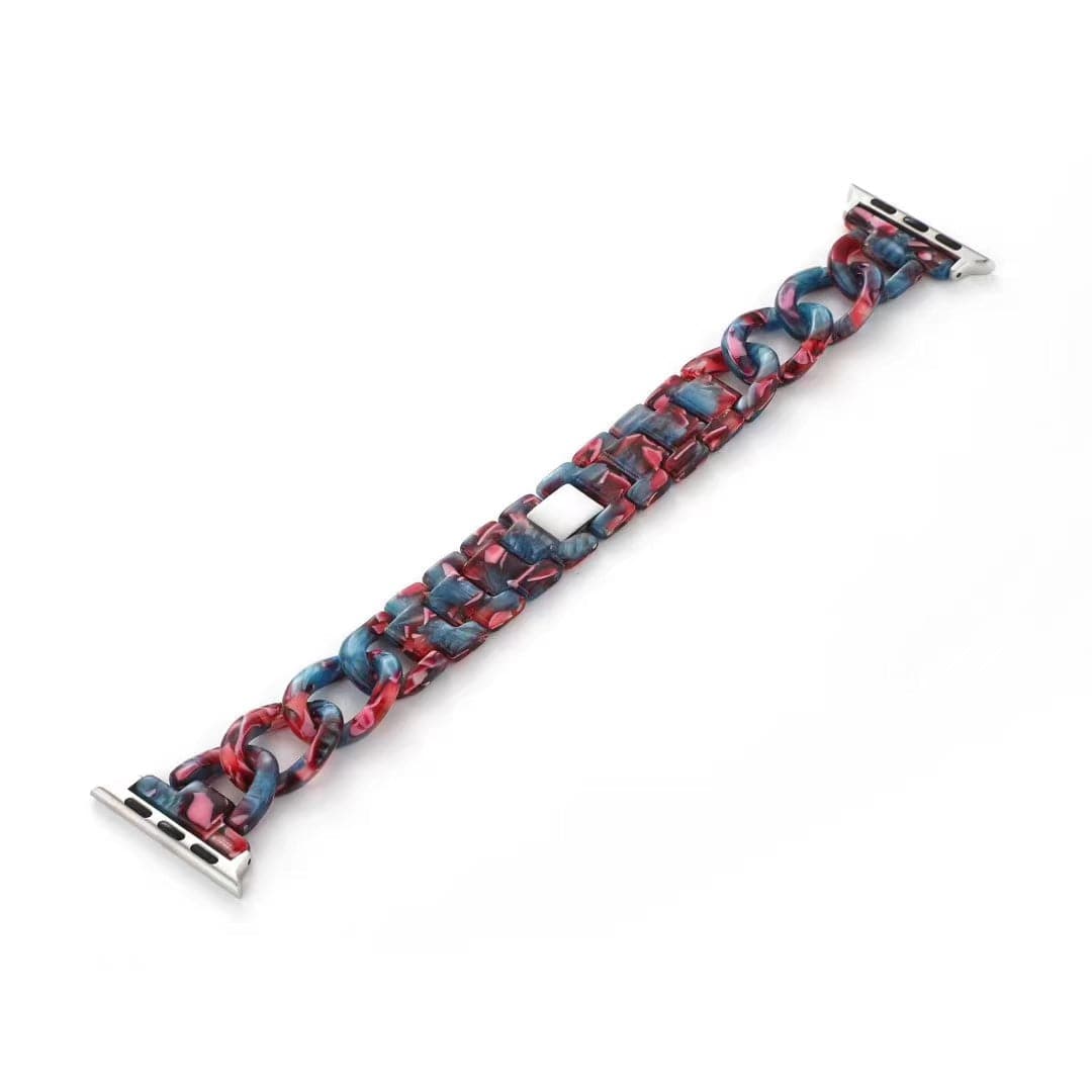 Rezeena Chunky Chain Scrunchapples 38/40mm Red & Blue