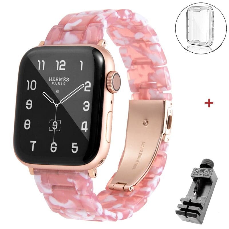 Rezeena Scrunchapples 38/40mm Soft Pink & White