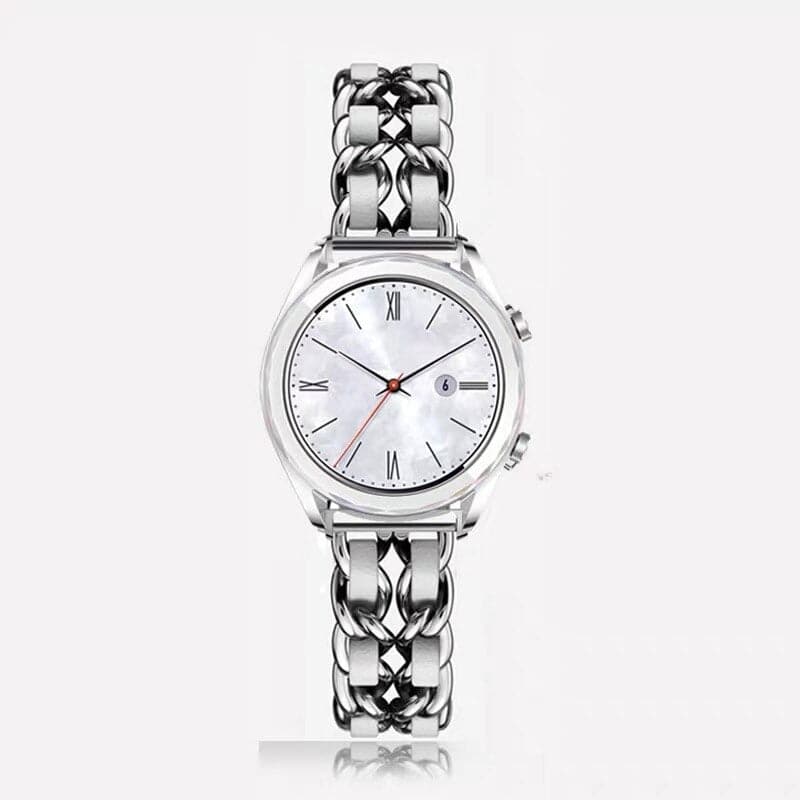 Samsung & Garmin Guchie Scrunchapples 20mm Sliver & White