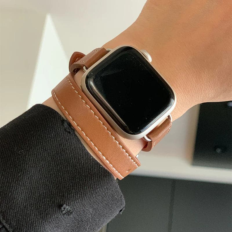 Slim Boho Leather Twirl Scrunchapples