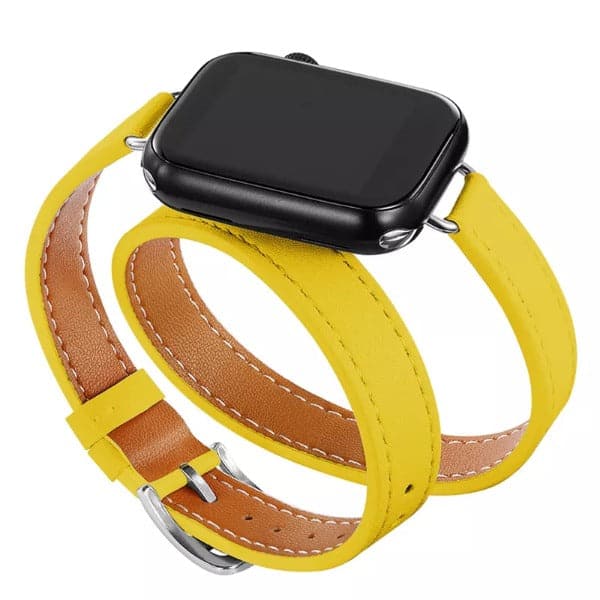Slim Boho Leather Twirl Scrunchapples 38/40/41mm Yellow
