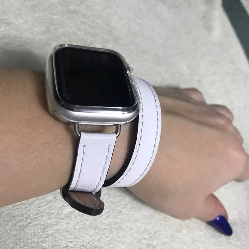 Slim Boho Leather Twirl Scrunchapples