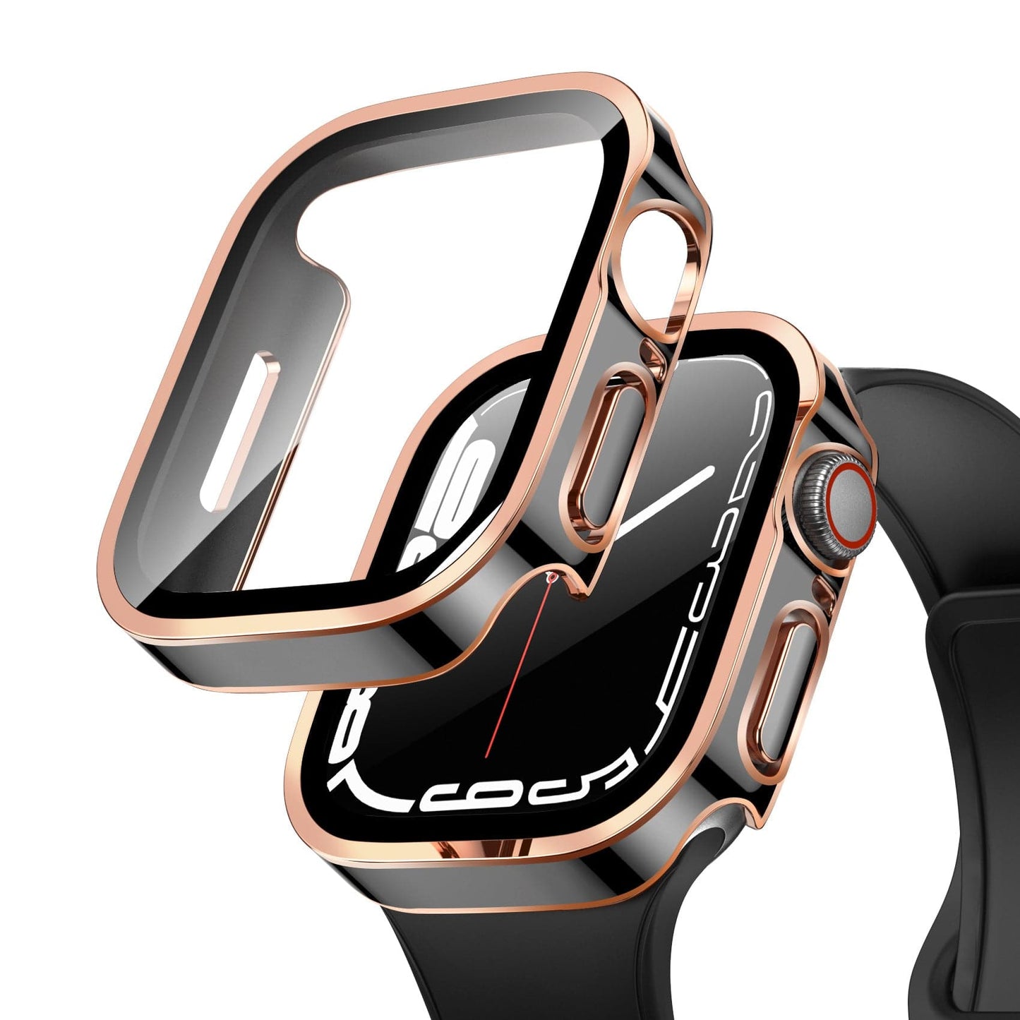 Waterproof Apple Watch Case Scrunchapples 40mm Rose Gold & Black Edging