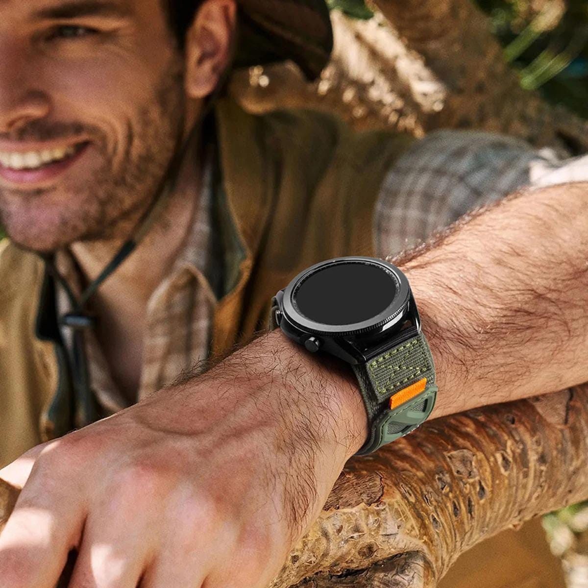 20mm 22mm Magnetic Nylon Watch Band for Samsung Galaxy Watch, Adjustable Sport Strap