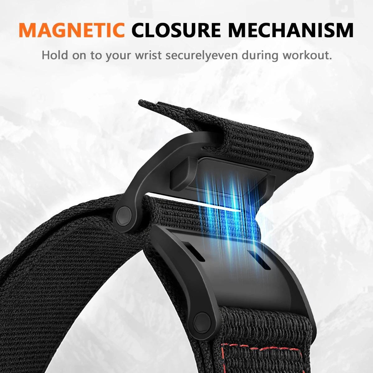20mm 22mm Magnetic Nylon Watch Band for Samsung Galaxy Watch, Adjustable Sport Strap