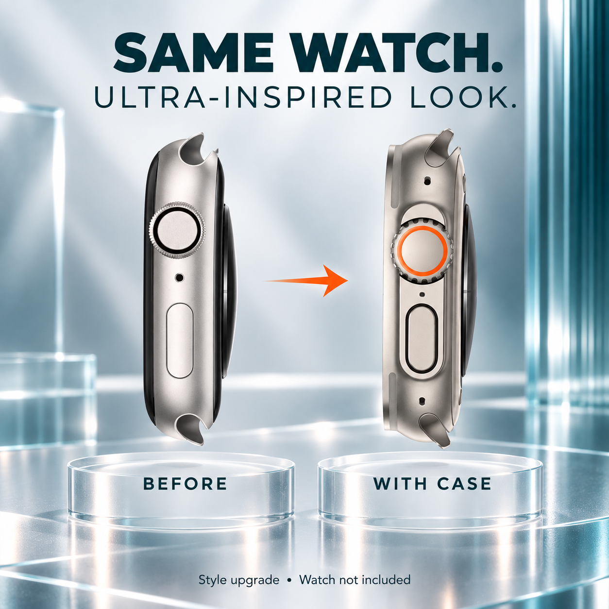 Change to Ultra TPU Case for Apple Watch with Tempered Glass Screen Protector
