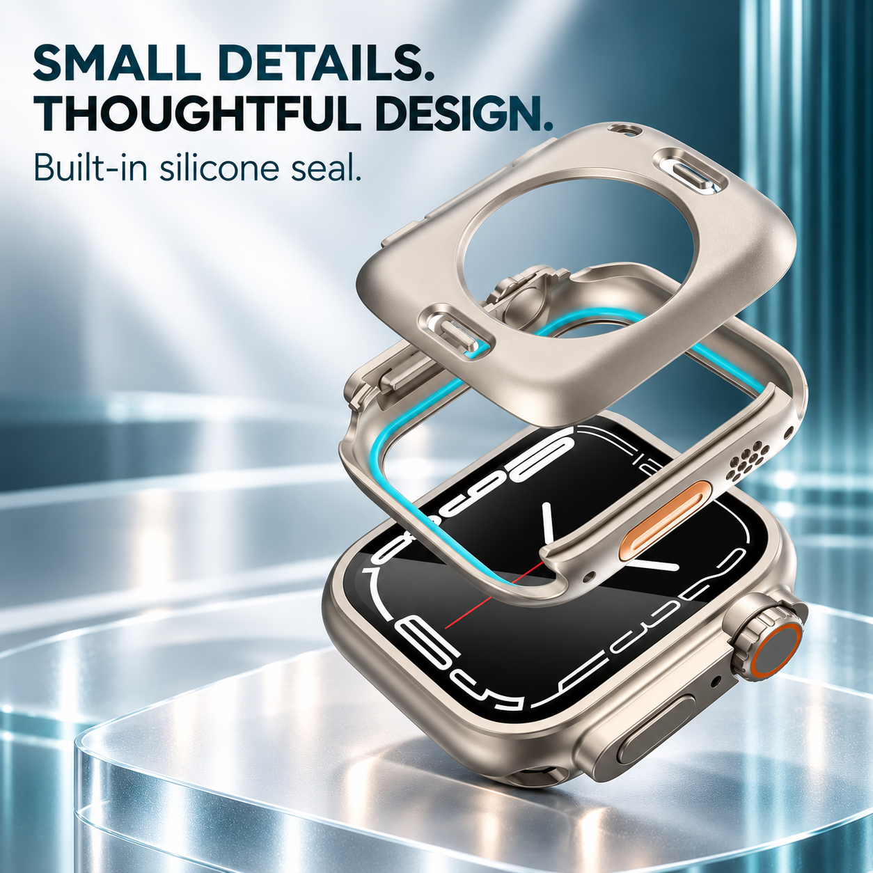 Change to Ultra TPU Case for Apple Watch with Tempered Glass Screen Protector