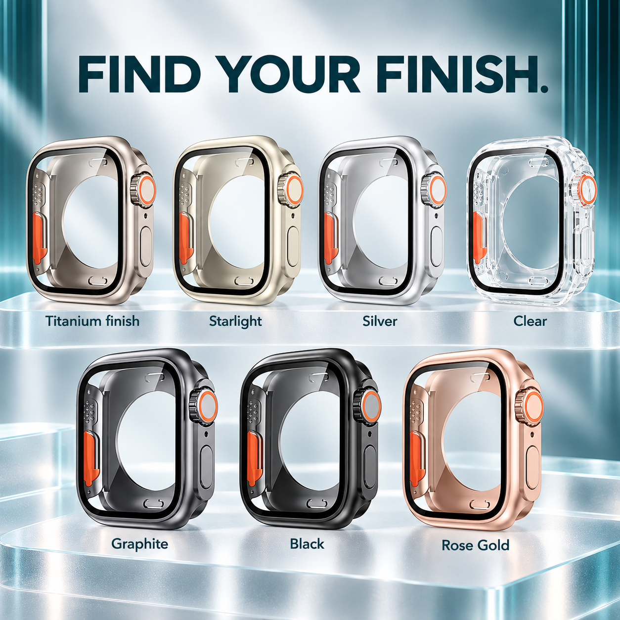 Change to Ultra TPU Case for Apple Watch with Tempered Glass Screen Protector