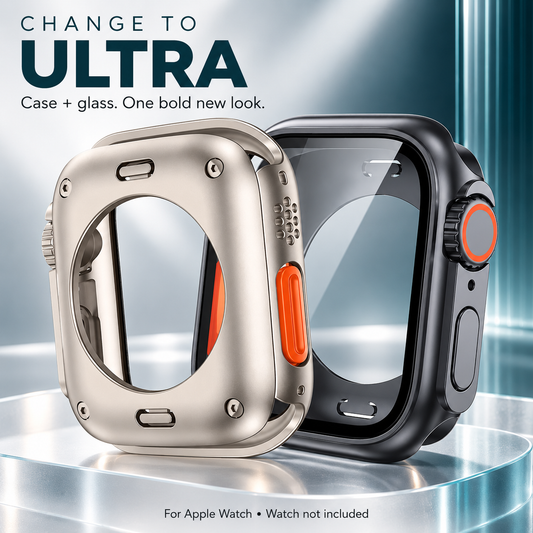 Change to Ultra TPU Case for Apple Watch with Tempered Glass Screen Protector
