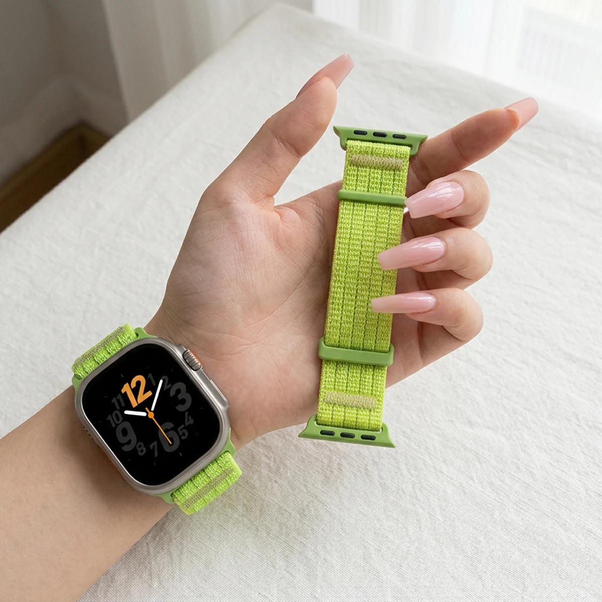Apple Watch Nylon Strap - Soft Breathable Adjustable Sport Band for Ultra 3 2 49mm