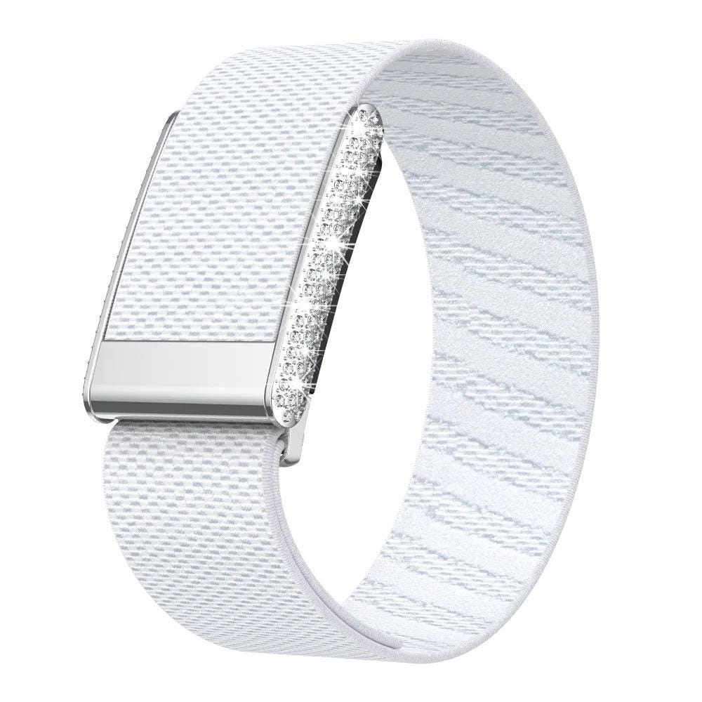 Crystal Rhinestone Nylon Band for WHOOP 5.0 MG, Adjustable Fitness Wristband Diamond Frame