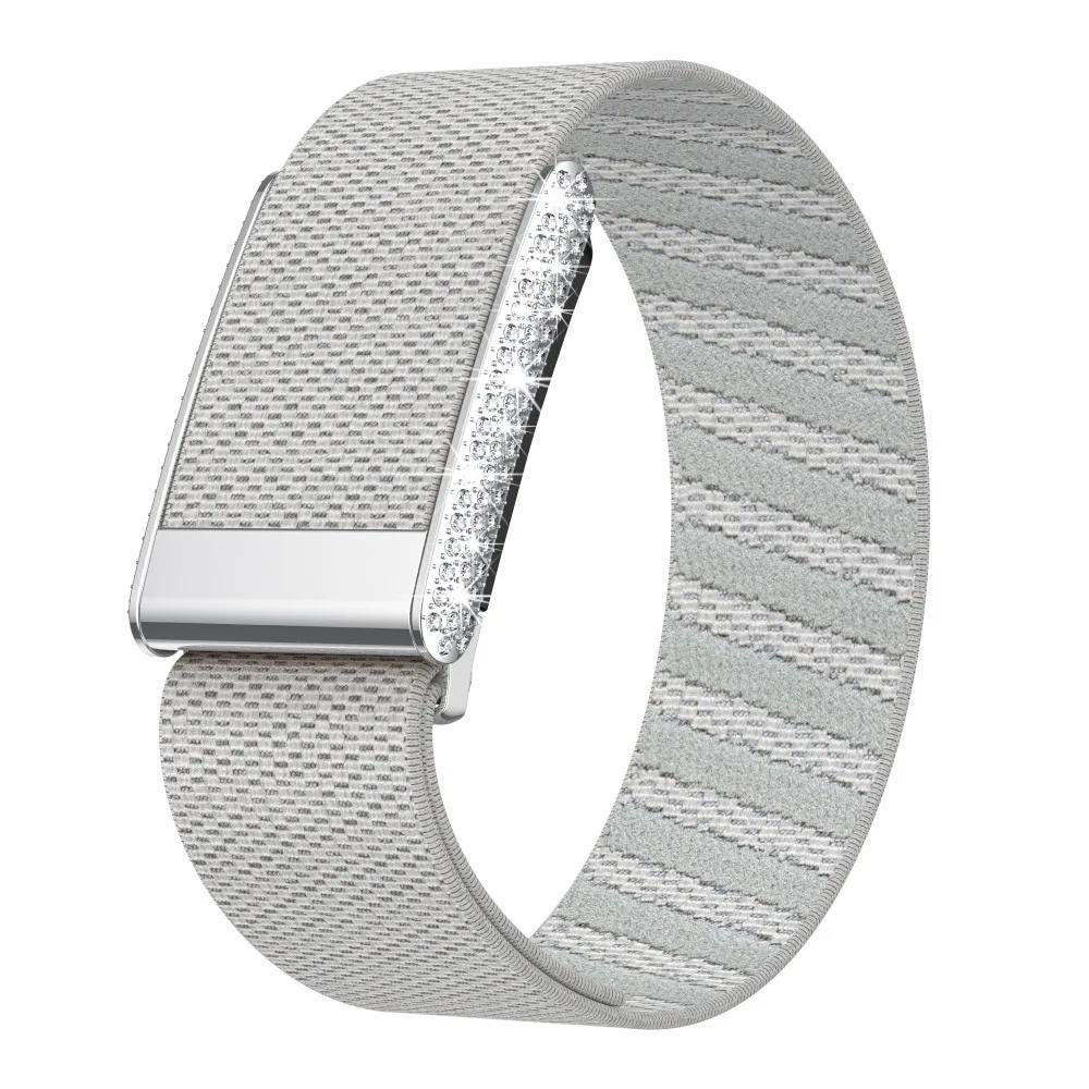Crystal Rhinestone Nylon Band for WHOOP 5.0 MG, Adjustable Fitness Wristband Diamond Frame
