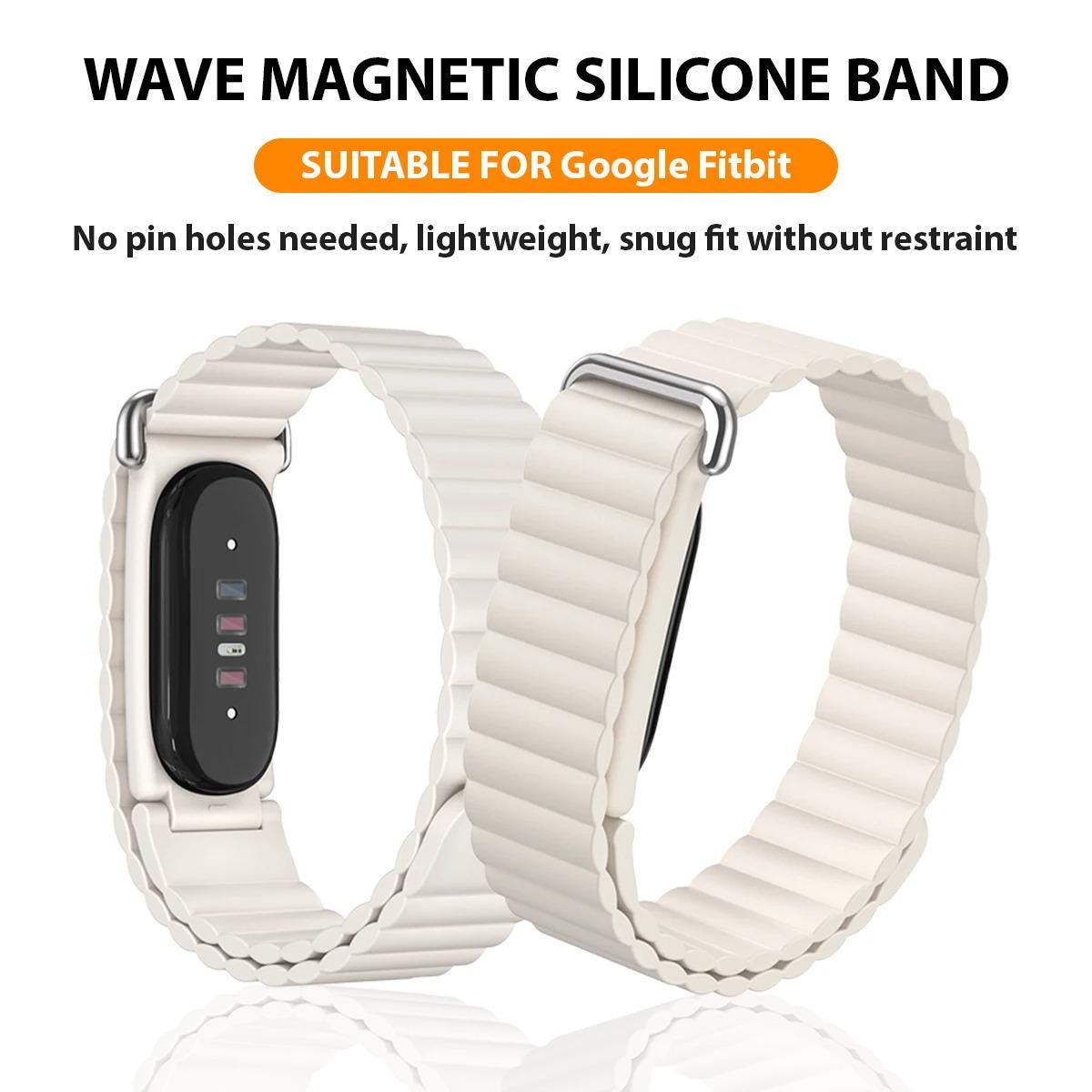 Google Fitbit Air wave magnetic silicone band angle view