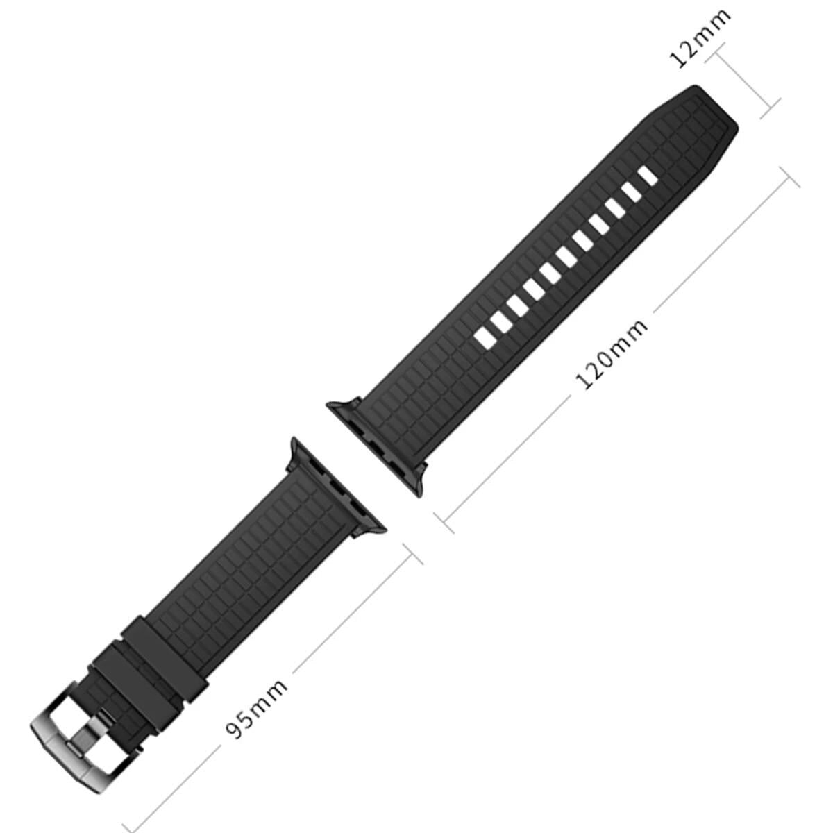 Fluororubber Sport Band for Apple Watch Ultra, Rugged Buckle Strap