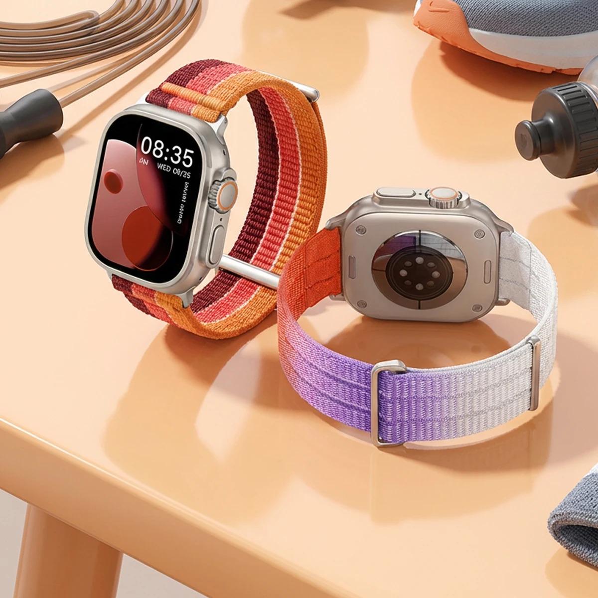 Gradient Nylon Woven Band for Apple Watch - Breathable Adjustable Sport Loop Strap