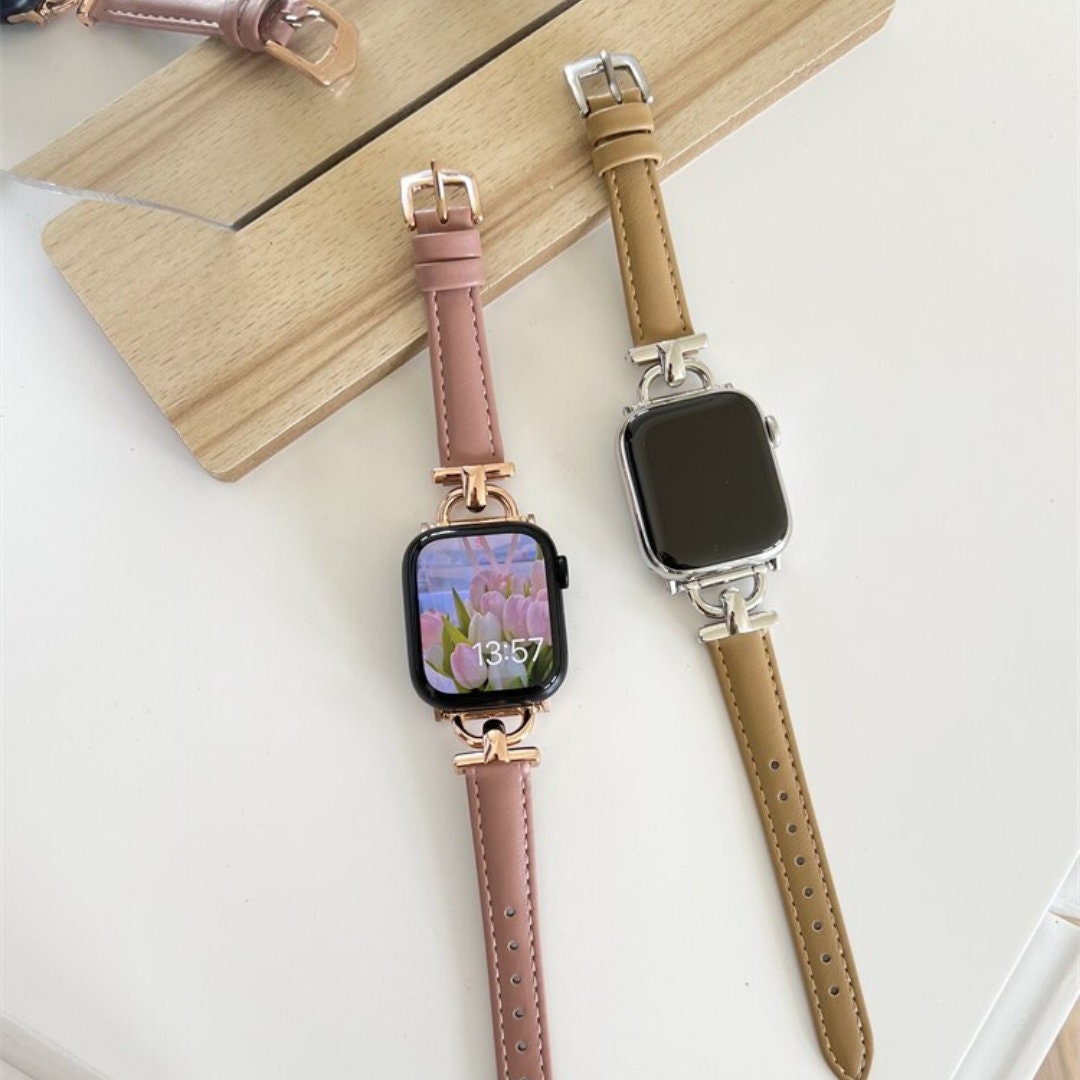 Italian Leather Apple Watch Band - Elegant Women Strap, 38mm-49mm