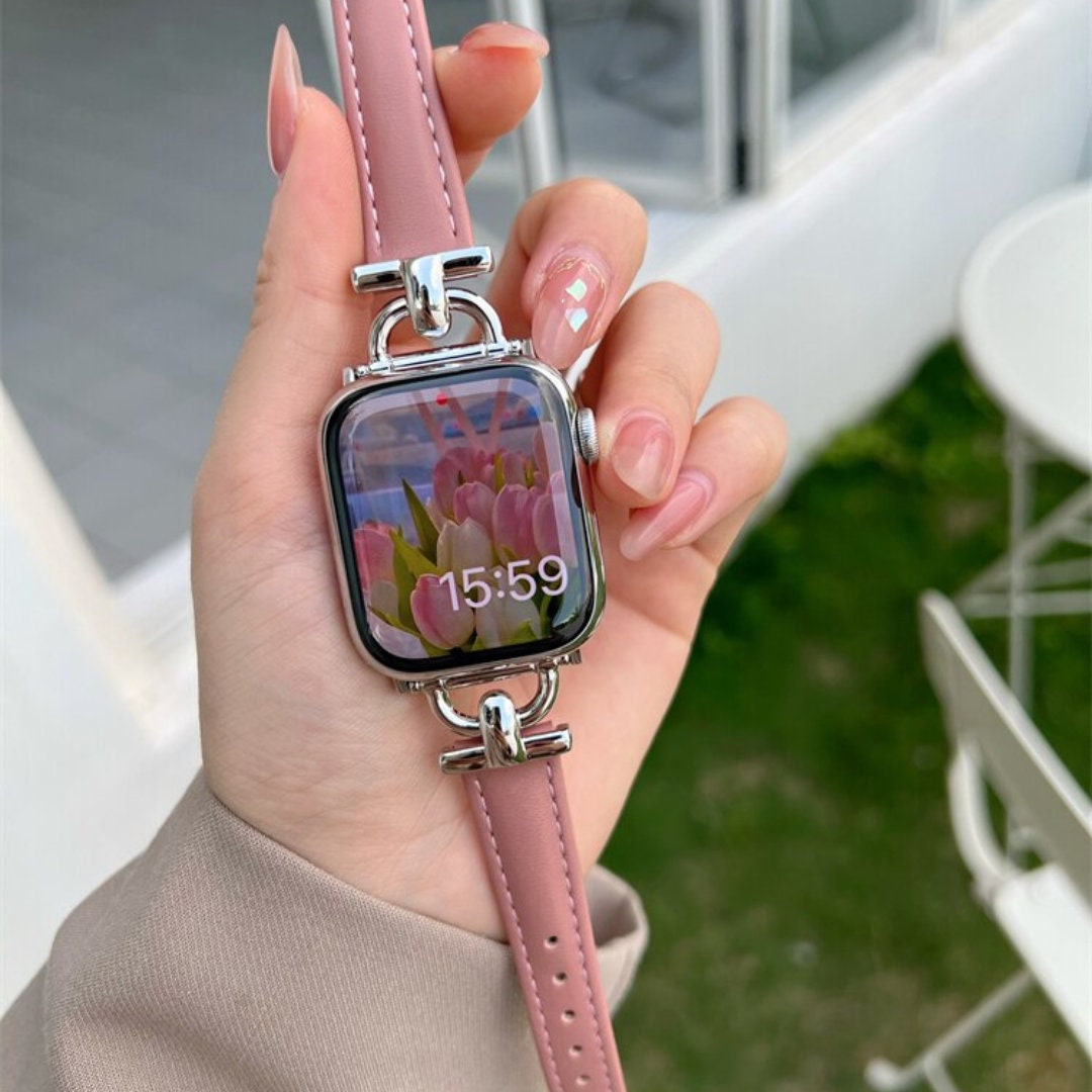 Italian Leather Apple Watch Band - Elegant Women Strap, 38mm-49mm